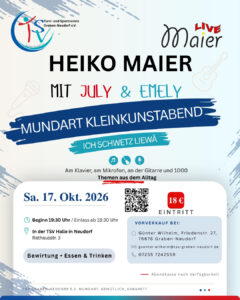 Heiko Maier Live beim TSV @ TSV Halle Neudorf | Graben-Neudorf | Baden-Württemberg | Deutschland